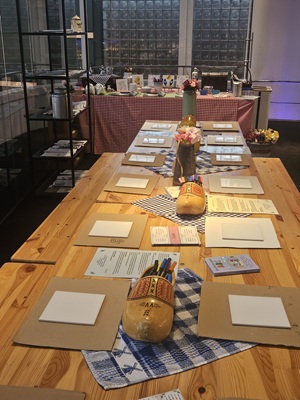 Delfts Blauw Tegeltjes beschilderen workshop opstelling © www.oudhollandsentertainment.nl