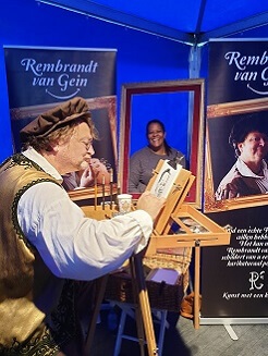 Rembrandt van Gein karikatuurschilder © www.oudhollandsentertainment.nl