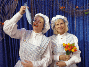 Oud Hollandse Fotoshoot blauw achtergrond doek © www.oudhollandsentertainment.nl